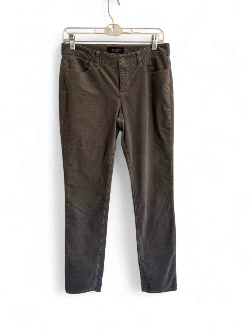 Talbots Signature Gray Velveteen Stretch Pants Straight Leg 4